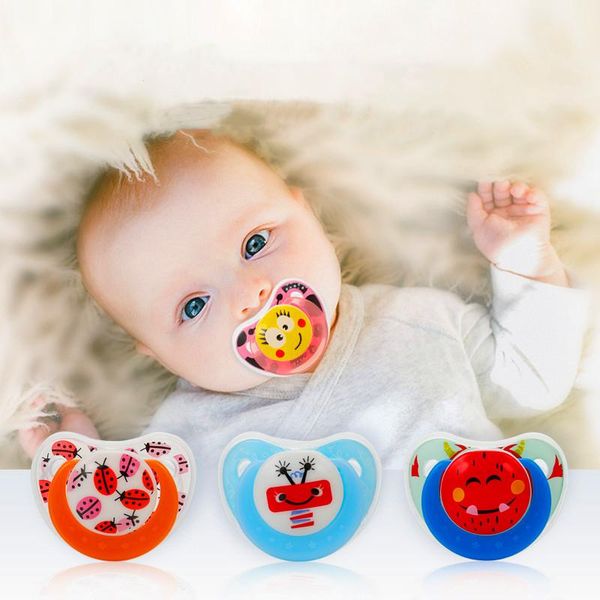 

3pcs cute baby pacifier safe food grade silicone newborn infant toddlers nipple soother anti-dust lid infant teether fast delivery