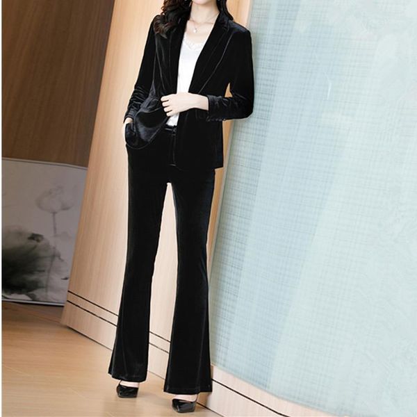 

women's suit 2 piece set (jacket + pants) slim temperament women's suit blazer with trousers set business casual business wear1, White