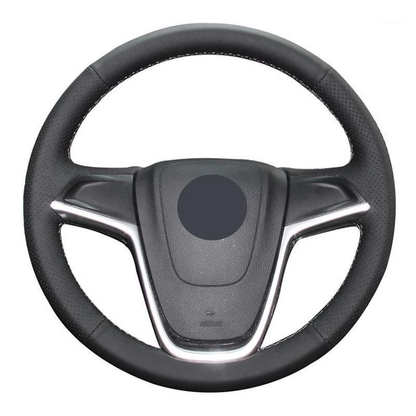 

black genuine leather car steering wheel cover for astra (j) 2010-2020 ampera 2012-2020 meriva (b) 2010-2020 zafira1