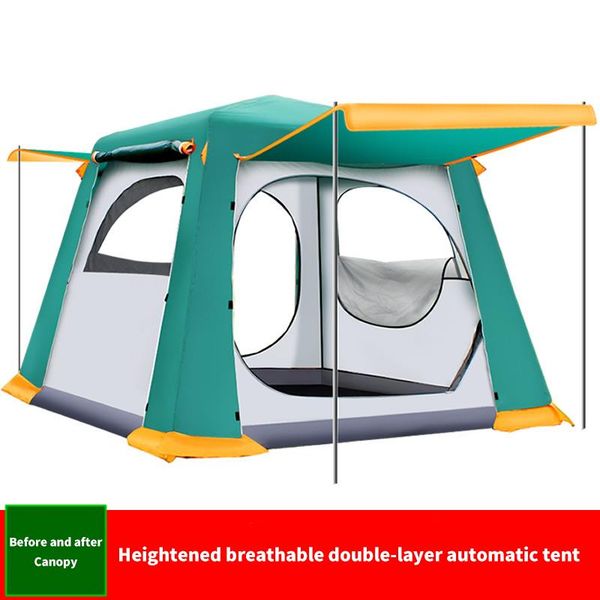 

double-layer four-sided automatic tent, rainproof and fully enclosed, camping, hiking, mountaineering