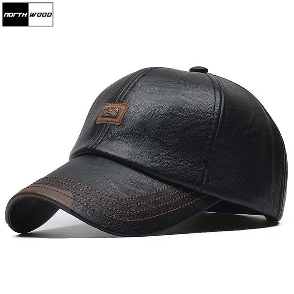 

northwood] марка осень зима кожа бейсболка мужчины женщины gorras планас snapback hat кость кожа pu мужчина для trucker cap 201019, Blue;gray