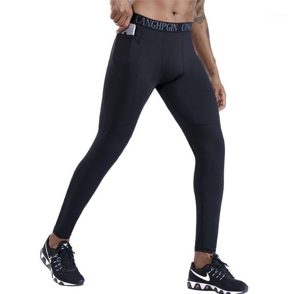 

running pants compression leggings men sport quick dry gym fitness training trousers male yoga workout1, Black;blue