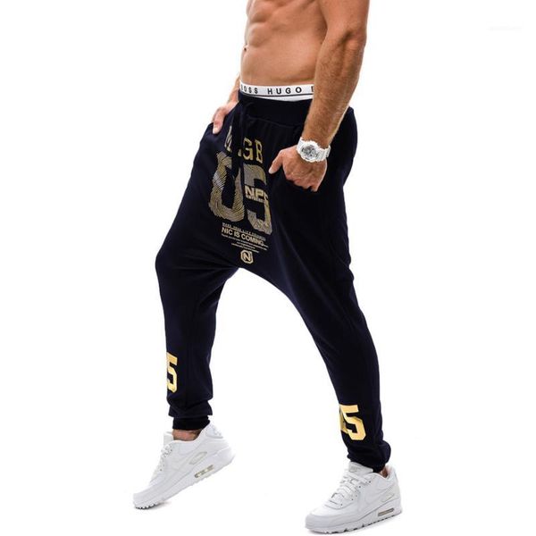 

2018 new mens casual jogger dance sweatpants baggy harem pants slacks printing hip hop high street trousers pants sweatpants xxl1, Black