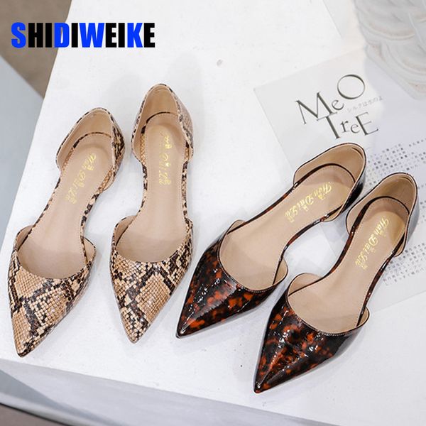 

women flats basic snake skin pu leather women shoes casual fashion d'orsay shoes summer platform ladies shoe ab378 1006, Black;white
