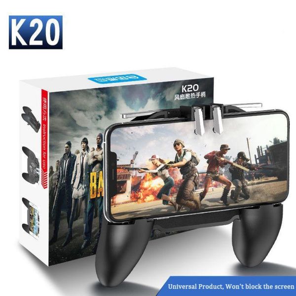 

k20 mobile phone gamepad for pubg game controller game assistance shooter trigger fire button handle gamepad with cooling fan