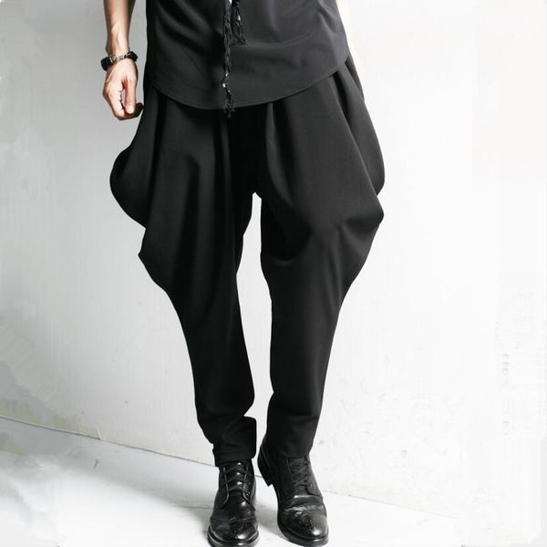 

2021 spring for korean-style hip hop hiphop baggy club singer stage attire of men's loose pants corridors j6i9, White;black