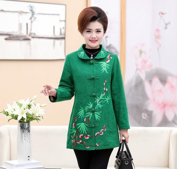 

New Spring Autumn Lapel Women's Top Embroidered Coat 77r4, Tan;black