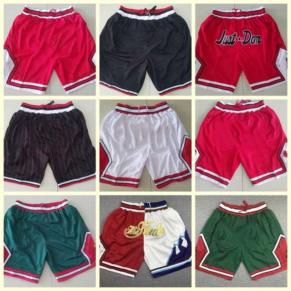 

men chicago bulls just don shorts, finely embroidered basketball shorts,fine tight embroidered zip-up pocket basketball shorts, Black