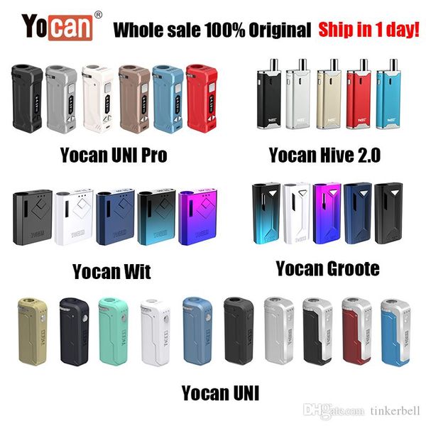 

100% original yocan hive 2.0 uni pro wit groote kit wax dry herb pen vaporizer 650mah vape battery e cigarette vape pen starter kit