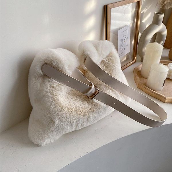 

cross body luxury faux fur lady messeneger bag fashion plush shoulder for women cute handbags large capacity tote 2021 winterpurses