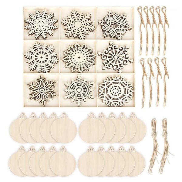 

christmas decorations 47 pieces wooden snowflake ornaments home hanging decoration assorted xmas wedding tree hanging1