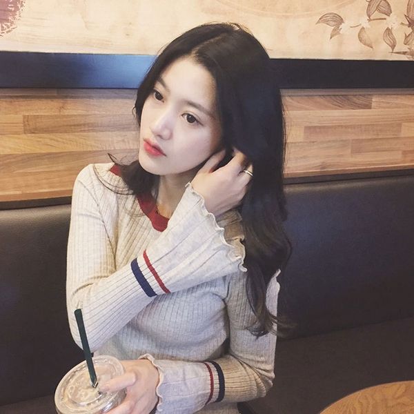 

yfk4d new loose french style languid style 2019t-shirt opcoatin q3wa5 version and bottom sweater in korean autumn women's winter, White;black