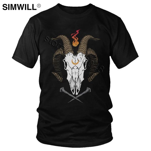 

sport retro occult goat t shirt men graphic cotton tees crew neck short sleeves demon devil t-shirt trend summer tshirt