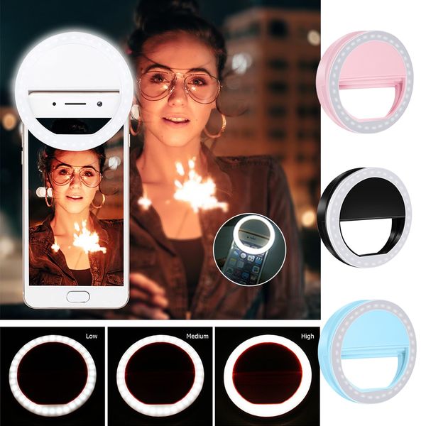 

usb charge led selfie ring light for ip supplementary lighting selfie enhancing fill light ring clip for phones