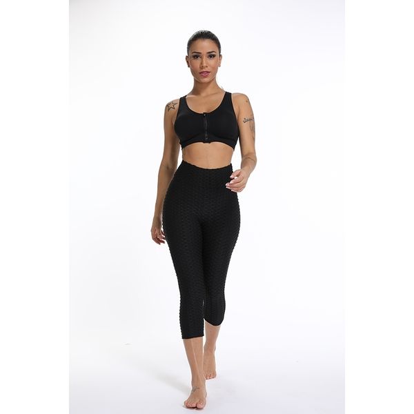 

calf length anti-cellulite leggings women scrunch back pant push up black sport leggings fitness high waist workout activewear y200328