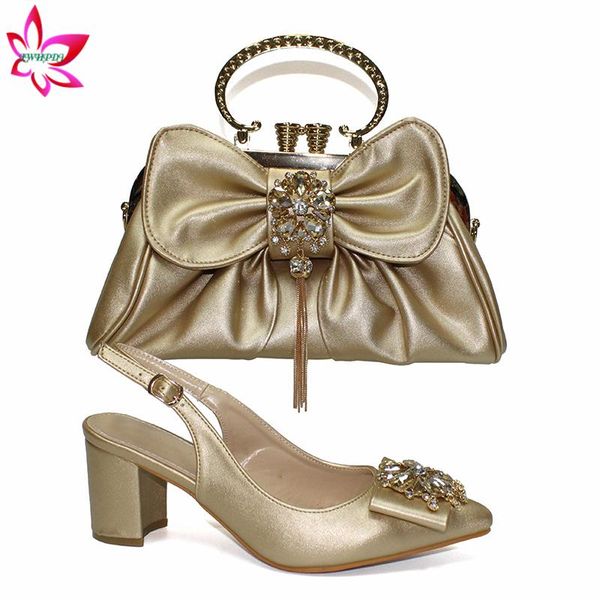 

pretty price african women shoes and bag to match in golden color slingbacks italian lady shoes and bag for wedding dress, Black