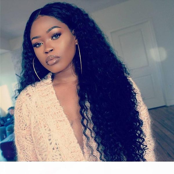 

curly full lace human hair wigs for black women 7a glueless lace front human hair wigs brazilian virgin hair full lace wigs, Black;brown