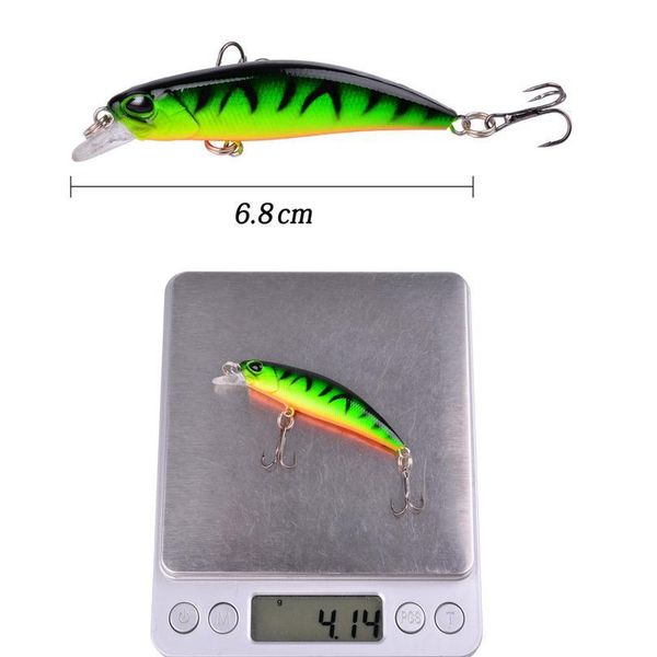 

1pcs laser fishing lure floating minnow wobbler professional baits 6.8cm 4g crankbait 1p jlljjk