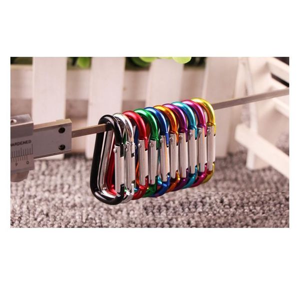 

1/5/10pcs climbing button carabiner camping hiking hook outdoor sports multi colors aluminium safety buckle qylwvl