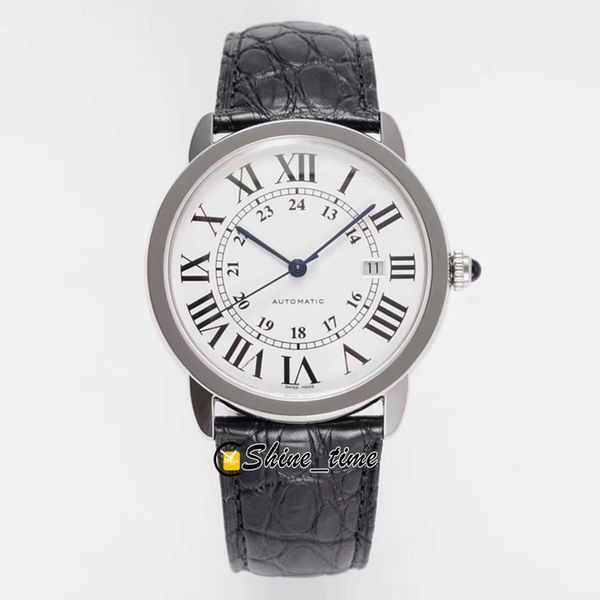 

af version 42mm white dial wsrn0022 silver stainless steel case miyota 9015 automatic mechanical mens watch leather strap watches, Slivery;brown