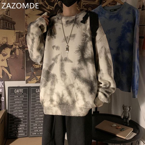 

oversized mens knitted sweater men 2020 winter patchwork hip hop harajukujapanese korean pullover white sweater men c1222, Black