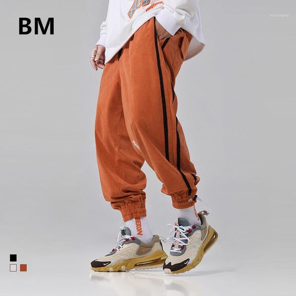 

2020 fashionable hip hop striped sweatpants kpop clothes streetwear korean style sports running pants men joggers1, Black