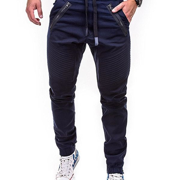 

2021 men casual joggers solid thin sweatpants male multi-pocket trousers new mens sportswear hip hop harem pencil pants yunx, Black