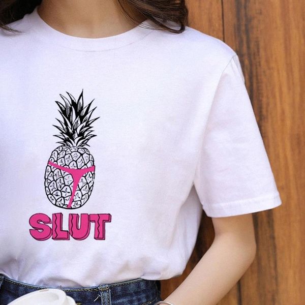 

zogankin new pineapple fruits printed harajuku women t shirt korean style t-shirt fashion casual tshirt kawaii cotton #nf9s, White