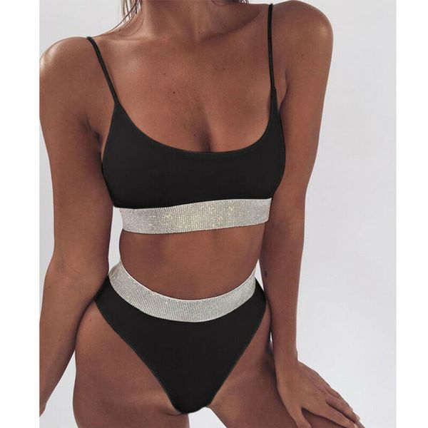 

women push up padded sequin swimwear beachwear bathing suit 6 styles swimsuit women's separate bikini set, White;black