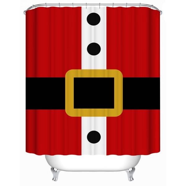 

christmas decoration santa's belly fabric waterproof bathroom shower curtain