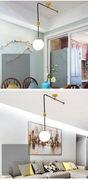 

pendant lights geometric simple glass ball nordic bedroom study mediterranean1