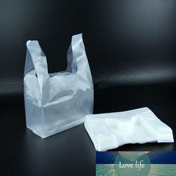 100pc atacado- multifunções Branco Vest Estilo de plástico portador sacolas de supermercado sacos para embalagem 28.5X18cm