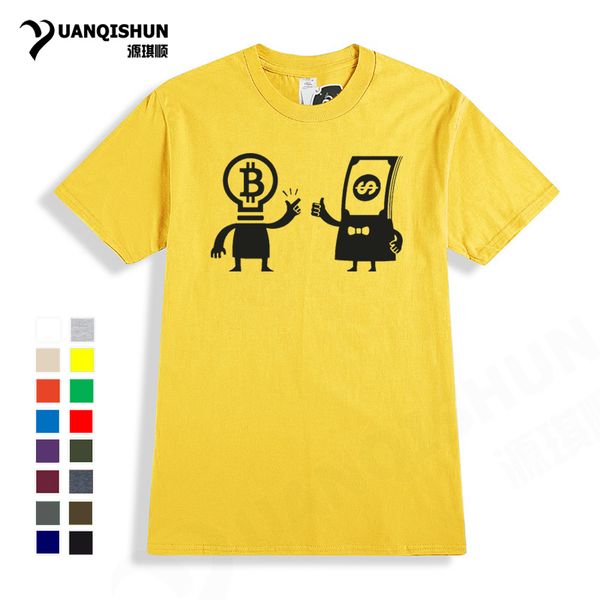 

sport yuanqishun funny cartoon bitcoin dollars t shirts 2018 new casual short sleeve tee 100% cotton men brand t-shirt plus size 3xl