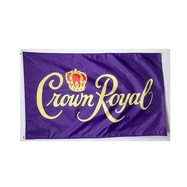 Crown Royal Beverage Flag 3x5ft 100D Stampa in poliestere Squadra sportiva Club scolastico Spedizione gratuita