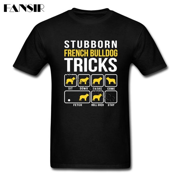 

men t shirt crazy short sleeve custom t-shirt men man's stubborn french bulldog tricks family summer tees sport hooded sweatshirt hoodi