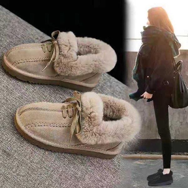 

short-tube snow boots,2020 new korean-style, korean-style, thick-wool, thick-wool, low-cut shoes, cross-border women's shoes, Black