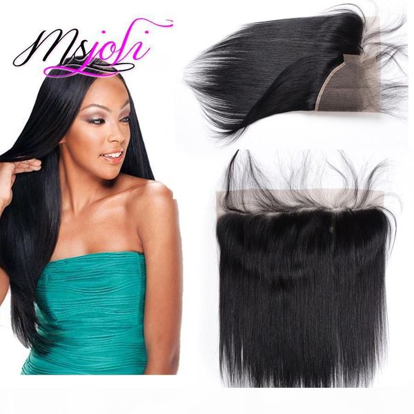 

brazilian virgin human hair 13x4 lace frontal weaves beauty hair straight natural black 3 part from msjoli for your beauty, Black;brown