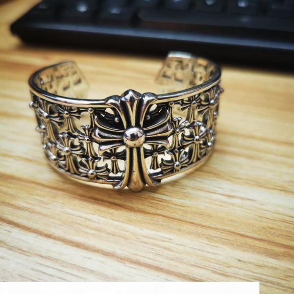 

vintage bangle punk hip hop bracelet opening adjustable size bracelet silver plated bracelet jewelry supply, Black