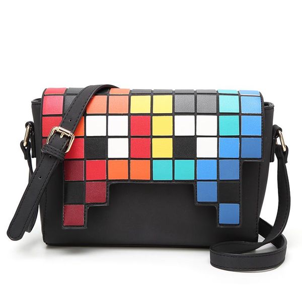 

2020 fashion geometric mosaic women bag diamond folding messenger bag new female shoulder bags ladies handbags