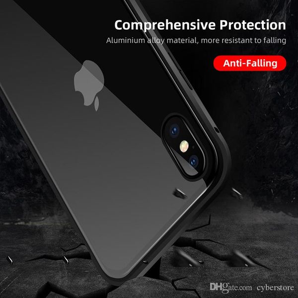 

magnetic tempered glass privacy metal phone case coque 360 magnet antispy protective cover for iphone xr xs max x bbysfd packing2010