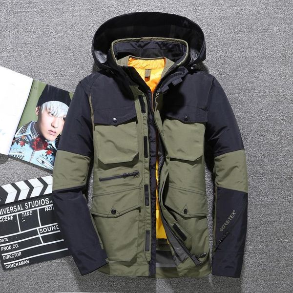 

removable liner -40 degree warm men down jacket winter coat mens casual outwear thicken jackets clothing coats1, Black