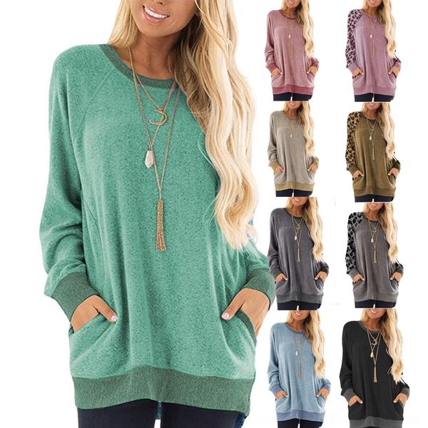 

sxorn new autumn and winter casual color stitching long sleeve contrast women's clothing sweater new autumn sweatshirt sweatshirtsweate, Black