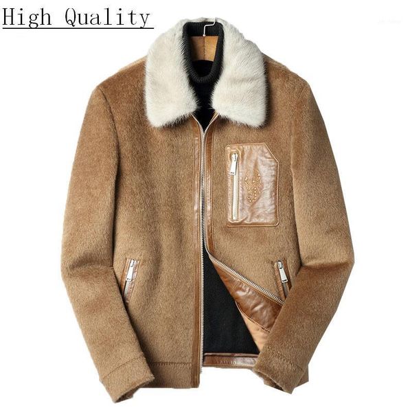 

wool coat men vicugna jacket short korean overcoat collar mens coats and jackets erkek kaban f-xk-8919 kj14291, Black