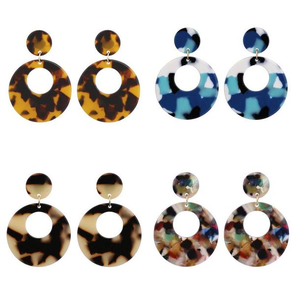 

letapi geometric acrylic fashion statement drop earrings for women vintage resin round dangle earring brincos wedding jewelry, Silver