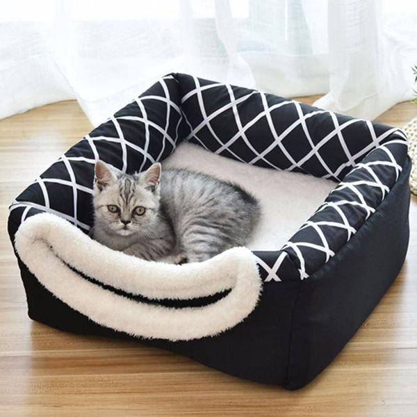 

pet cat bed space house cat litter villa enclosed house bed for cats pets winter warm cozy beds soft sleeping