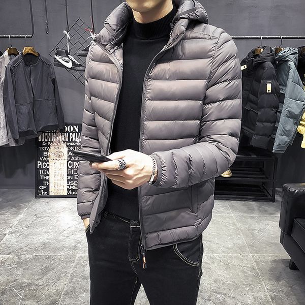 

winter short light cotton padded jacket for young men, Black