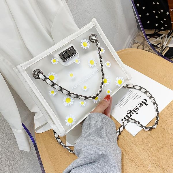 

women's frosted transparent jelly bag 2020 new fashion chain messenger bag