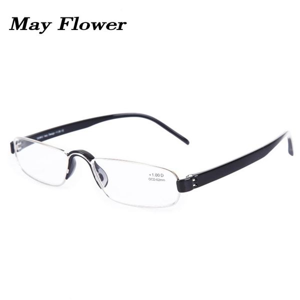 

may flower transparent fashion portable optical reading glasses ultralight alloy frame presbyopia eyewear for men&women hd view, White;black