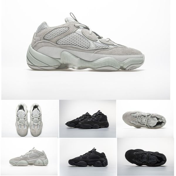 

nouveau sel kanye west 500 hommes chaussures de course avec designer chaussures super lune jaune blush desert rat 500 baskets de sport, Black