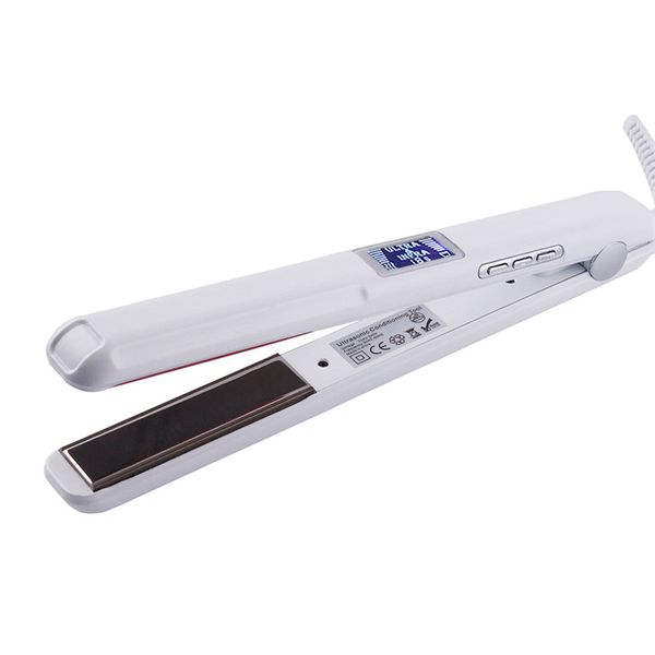 

straight infrared hair care iron for frizzy dry hair keratin repair ultrasonic hair treatment warm irons recovers damaged, Black